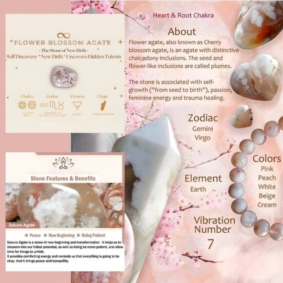 Learn About Sakura, Cherry Blossom or Flower Agate 💕🌸 - Picture 2 of 16
